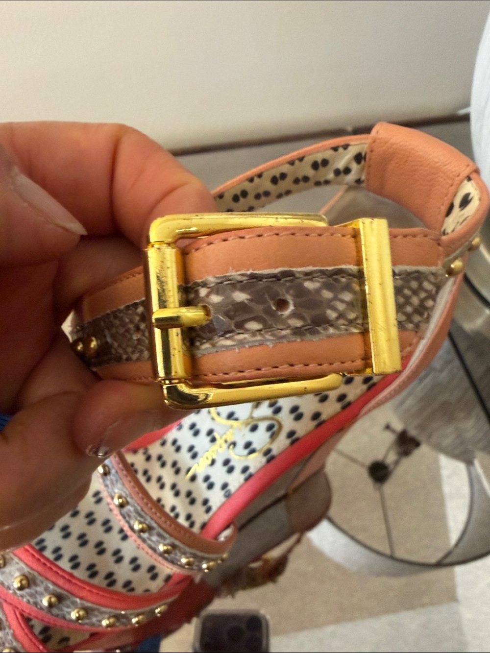 Jessica Simpson Women's Coral Platform Wedge Sandals with Studded Straps 37 - Picture 11 of 11
